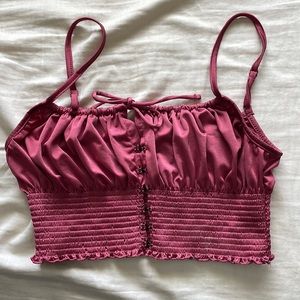 Urban outfitters pink satin top